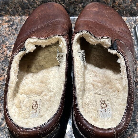 UGG men\'s slip on casual brown leather sheepskin size 12 style 5140 main image 11